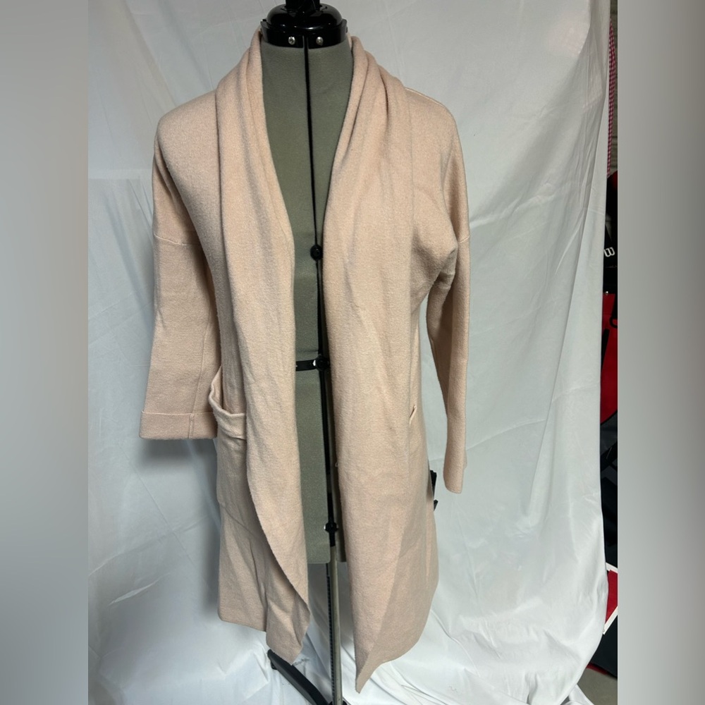Blush pink long cardigan sweater